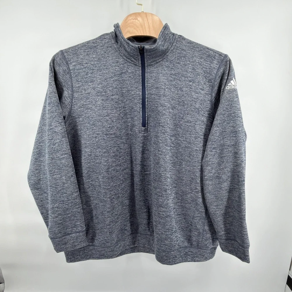 Adidas Quarter Zip Pullover Mens 3XL Blue Climawarm Team Issue Fleece AA3515